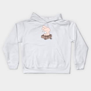 Sweet Serenity: Cute Bunny sit on Bunichoco Brownies Kids Hoodie